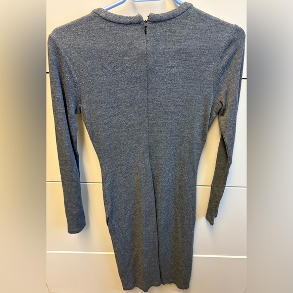 MICHAEL Michael Kors Gray Rouched Long Sleeve Knee Length Dress women size Small - Picture 5 of 8